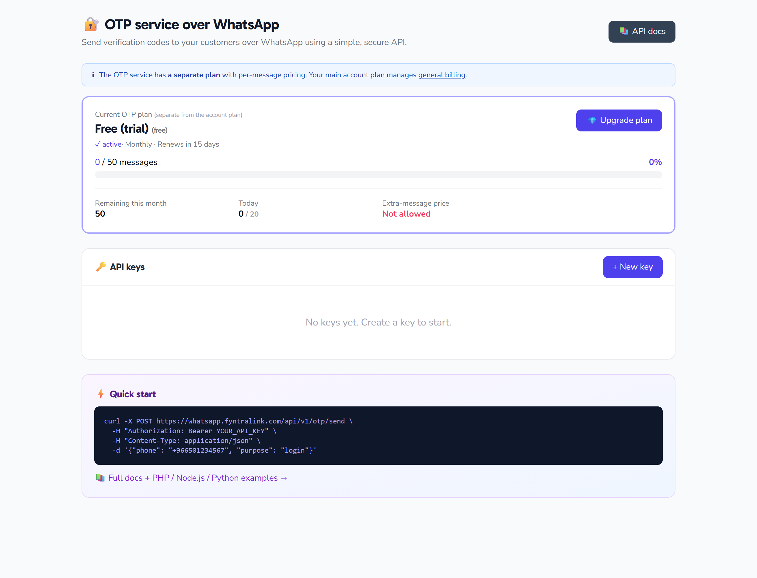 OTP verification setup